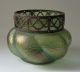 Dicke Vase Mit Metallrand Loetz Wwe.  Creta ChinÉ 1889 Sammlerglas Bild 1