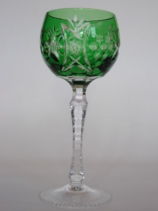 19 x 8 cm altes Römer Weinglas geschliffen schönes Glas 4 grün