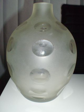 Kristallglas Vase Mattiert Kugel - Schliff,  Satiniert Vase,  Irisierend Kugelvase Bild