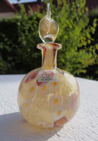 Schöne Murano Glas Vase / Flakon Mit Gold Von G.  Urban - 13,  5cm Bild