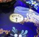 Glas Deckeldose Böhmen Dose Blau Bonbonniere Blüten Gold Antik Handarbeit Selten Dekorglas Bild 2