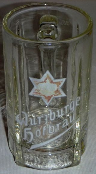 Altes Bierglas,  Bierkrug WÜrzburger HofbrÄu 6/20 Liter Um 1920 Bild