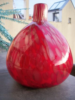 Xxl Murano Glas Skulptur Vase Rot Aventurin 2kg 300gr Bild