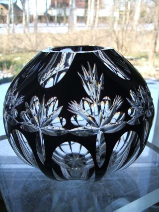 Attraktive,  Runde Kristallglas - Kugel - Vase,  Handschliff,  Farbig,  1,  3 Kg Bild
