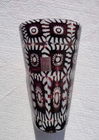 Rare Top Murano Glass Vase Xl Formentello 23 Cm,  Signiert Bild