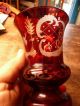 Böhmische Rubinglas Geschliffen Vase Sammlerglas Bild 1