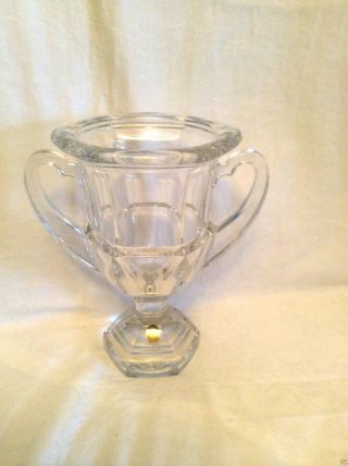 Pokal Vase Glas Bleikristall Sechs Eckig Mit Henkel Schwere Ausführung 2kg Bild