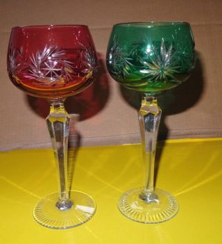 2 X Kristall Gäser,  Kistallweingläser,  Römer,  Weinglas Bild
