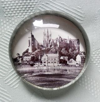 Alter Briefbeschwerer Paperweight Um 1900 Aus Kristallglas Meißen Albrechtsburg Bild