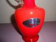 Italienische Vase Opaline Florence Murano Rot - Mit Henkel/ Krug Sammlerglas Bild 1