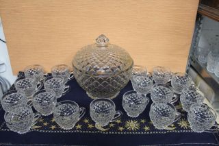 Bowle Glas.  Inkl.  18 Gläser,  Bleikristall, Bild