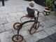 Antikes Fahrrad / Dreirad Für Puppen Ca.  43 X 25 X 37 Cm Aus Metall/holz Puppenwagen Bild 4