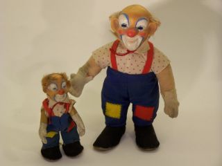2 Stück Steiff Zirkus Clown ' S Groß Und Klein Clownie Bild