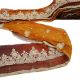 Vintage India Sari Border Deco Trim Hand Beaded Orange Ribbon 1yd Lace Art Craft 1920-1949, Art Déco Bild 3