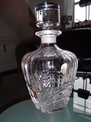 Schwere Italienische Whiskey Kristall Karaffe / Bleikristall Bild