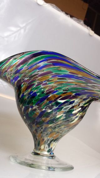 Wunderschöne Mundgeblasene Glasschale Erbstück Ca.  20 Cm Bild