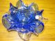 Wunderschöne Schale In Blütenform Klar,  Blau Murano Glas Glas & Kristall Bild 1