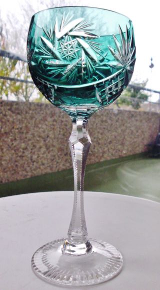 Römer Wein Kristall Mit Schleuderstern In Jade - Grün,  Eleganter Stengelschliff Bild