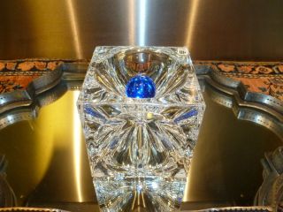 Daum France Kristall Kunst Objekt - 70ger Modernistic - Cube Signiert Top - 1.  6kg Bild