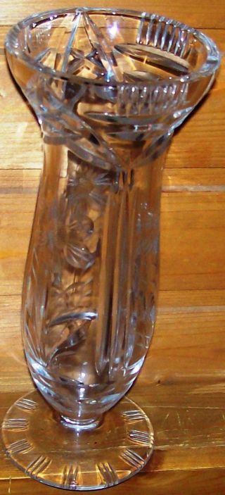 Alte Kristallvase Bleikristall Vase Glasvase Fuß Tischvase Handgeschliffen 60er Bild