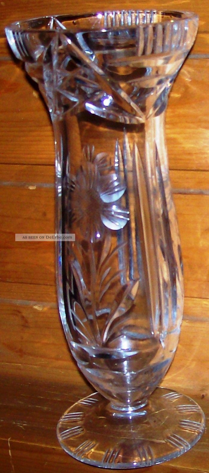 Regency Bleikristall-Vase Mit Fuß – 20 Cm Hoch, Handgeblasen, Satiniert – Einzigartiges Unikat Für Tischdeko