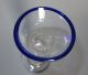 Seltenes Blaurand Kutscherglas / Wachtmeister Schnapsglas Mit Luftblase Um 1900 Sammlerglas Bild 3