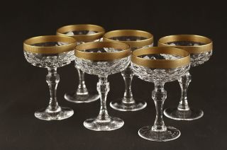 6 Alte Likörgläser Mit Goldrand,  10 Cm,  Kristallglas,  Wohl Hutschenreuther,  Arzberg Bild