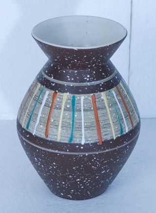 Vase W - Germany 638 20 Braun Im 60 Iger Jahre Stil 21 Cm Blumenvase Retro Bild