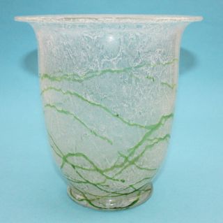 Schaumglas Vase Loetz In Klostermühle Um 1930 Grüne U Weiße Einschmelzung Bild