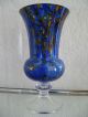 Wmf Ikora Vase Pokalvase Glas Blau Sammlerglas Bild 3