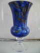 Wmf Ikora Vase Pokalvase Glas Blau Sammlerglas Bild 8