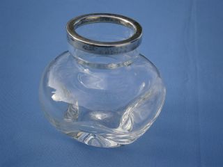 - - - - - - - - - - Schöne Glas Vase Mit 925er Sterling Silber Montur - - - - - - - - - - Bild
