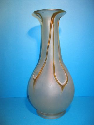 Große Jugendstil Glas Vase Keulenform Abriss Unsigniert Gallé ? Loetz ? 31 Cm Bild