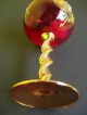 Murano Likörservice Service Karaffe Und 6 Rote Gläser Rubinrotes Glas Vergoldet Glas & Kristall Bild 9