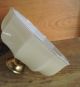 Alt Art Deco Lampe Deckenlampe Glas Beige Klarglas Rand Fassung Messing 1920-1949, Art Déco Bild 3