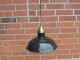 Alte Bauhaus Art Deco Lampe Deckenlampe Emaille Messing Fassung Loft Industrie 1920-1949, Art Déco Bild 7