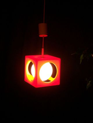Kubus Würfel Lampe Orange Cube Lamp 70s/ Panton Eames Colani Space Pop Art Bild