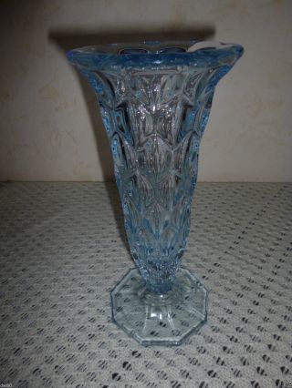 1 Alte Glas Vase,  Pressglas,  Blau (2150 Bild