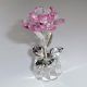 3d Deco Blume Kristall Glas Metall 90mm Feng Shui Silber Trans Rose Geschenkidee Kristall Bild 2