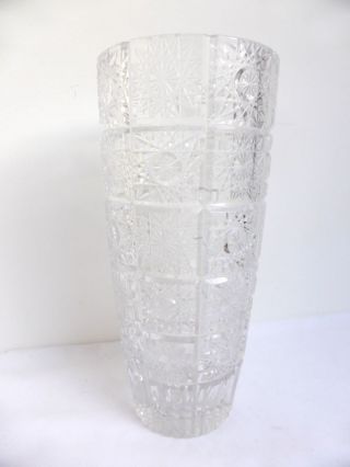 Sehr Große Kristallvase Blumenvase Tischvase Bohemia Glas Handgeschliffen Vase Bild