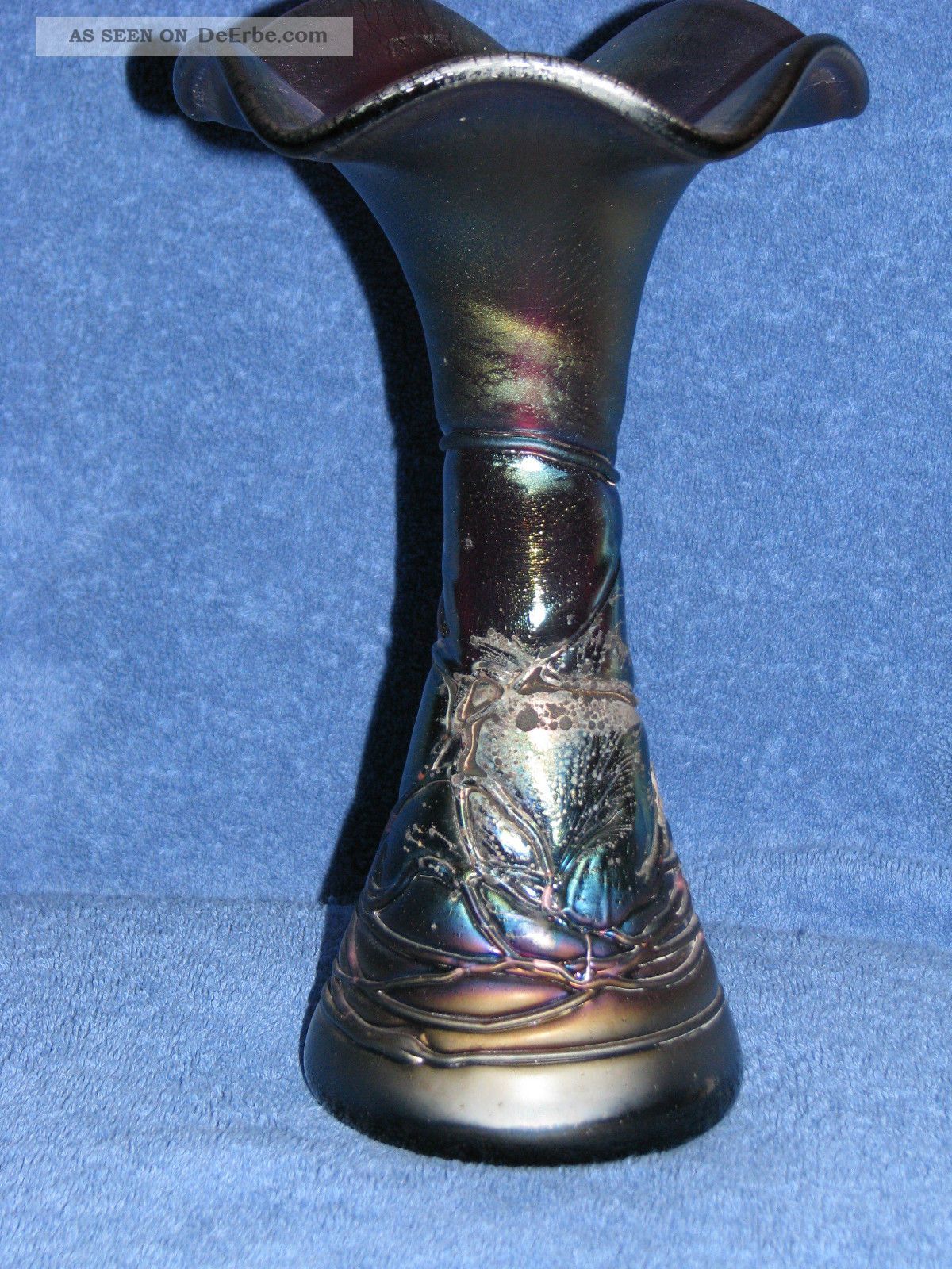 Irisierende Vase, Freiherr V. Poschinger, Schweres Glas, Mundgeblasen,