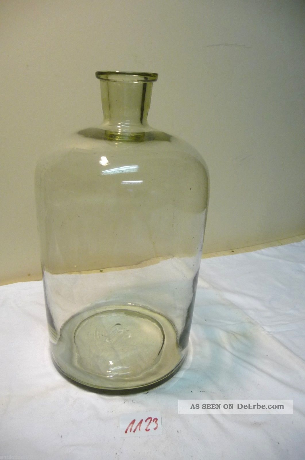 Nr.  1123.  Alte Wasserflasche Biedermeier Glasflasche Flasche Glas & Kristall Bild