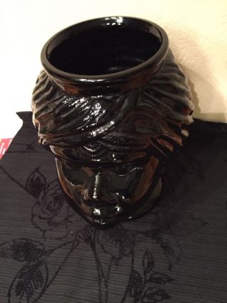 Ausgefallene Glas Vase Schwarz; Kopf Bild