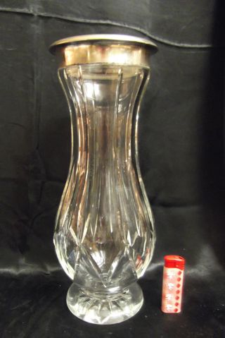 Kristallglas Kristall Vase Kristallvase Geschliffen Jugendstil Silberrand 835 Bild