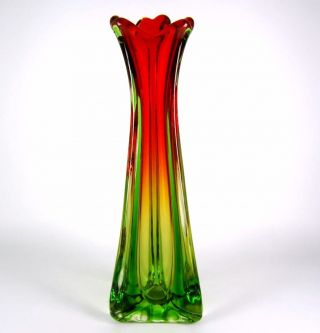 Murano Glas Vase / Zipfelvase Venetian Glass Vase Sommerso Italy Cool 34,  5cm Bild