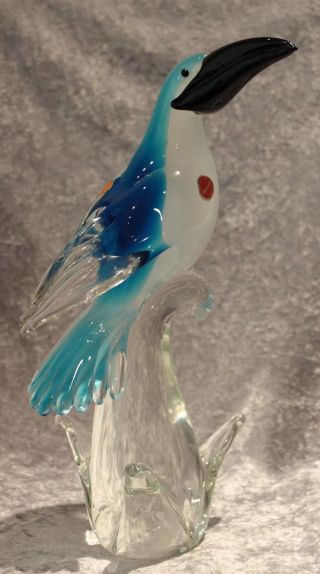 Murano Glas - Formia - Vogel Eisvogel - Blau Weiß - Bild
