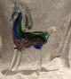 Murano Glas - Pferd Hengst Stehend - Blau Grün - Goldeinlage Glas & Kristall Bild 3