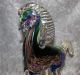 Murano Glas - Pferd Hengst Stehend - Blau Grün - Goldeinlage Glas & Kristall Bild 5