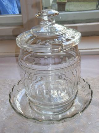 Alte Glas Bowle BowlegefÄß Olivenschliff Um 1930 Oliven Schliff Handarbeit 5 L Bild