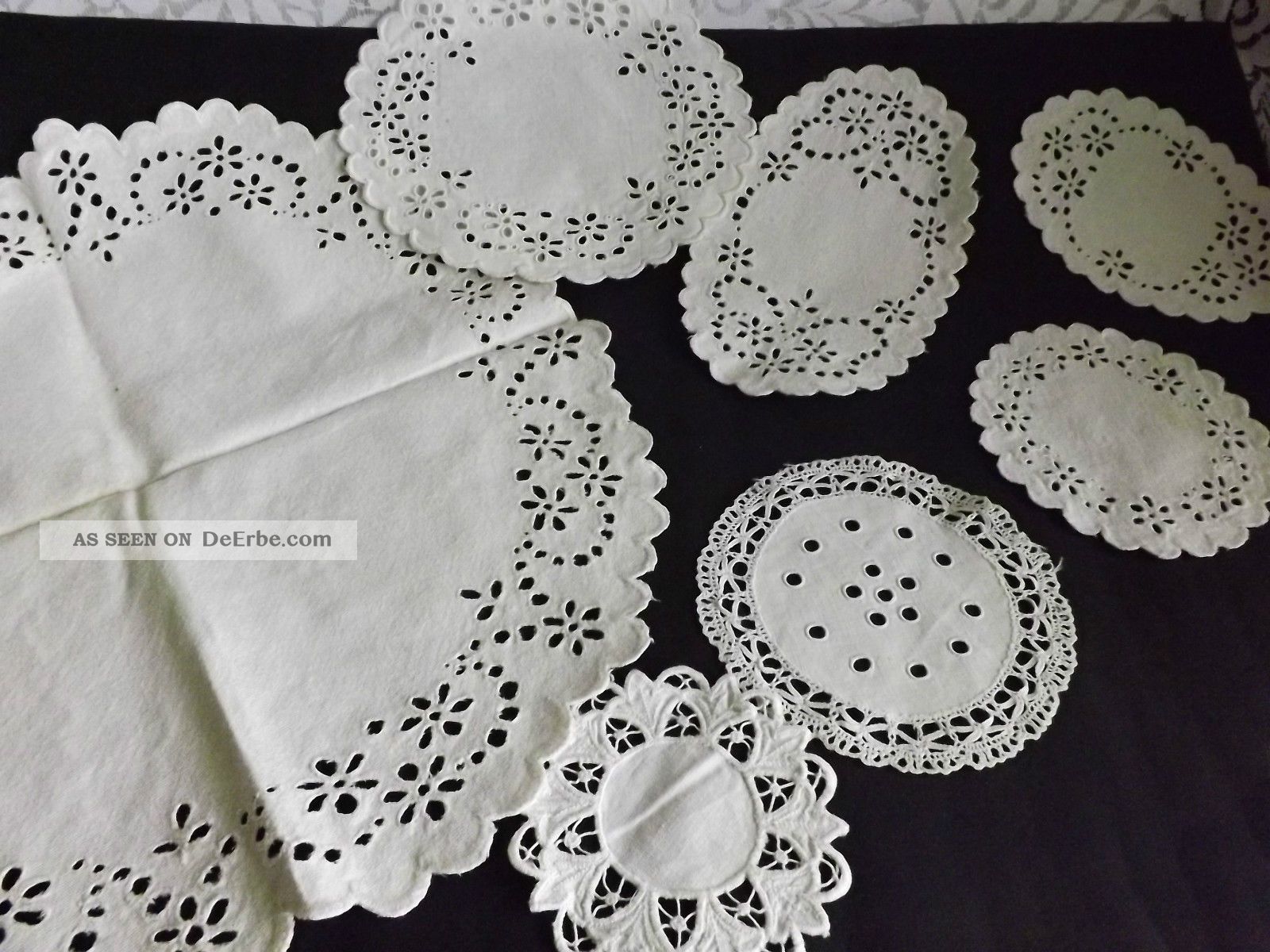 Konvolut Deckchen Hohlsaum Handarbeit Textilien & Weißwäsche Bild